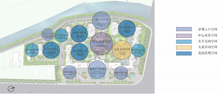 现代轻奢住宅景观    功能分区