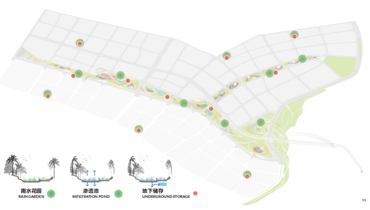 [武汉]某街区核心绿轴街道景观设计（上）-海绵城市设计点状分布