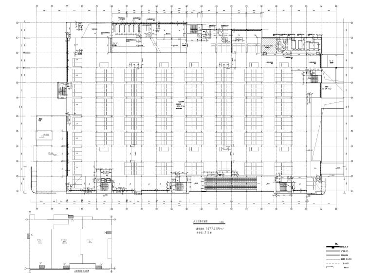 [浙江]嘉兴多层商场建筑设计项目施工图-A区四层平面图