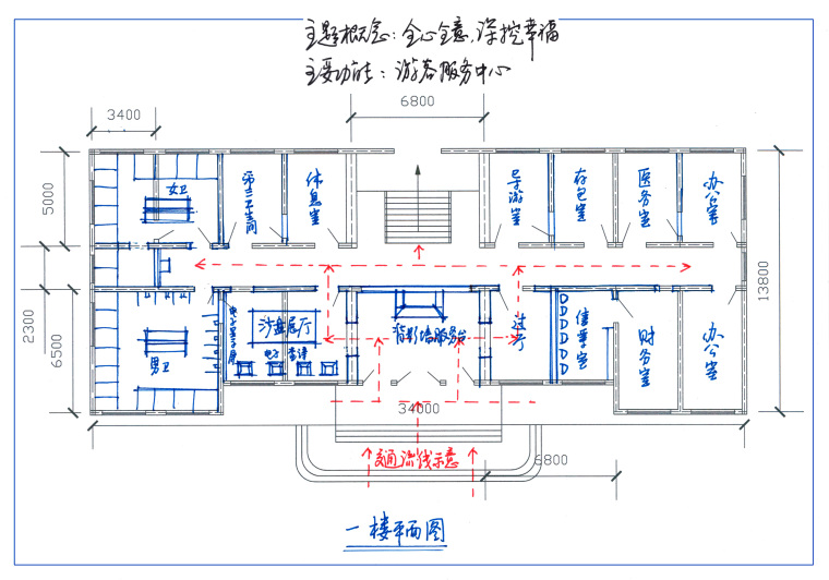 手绘景观草图资料下载-矿业文旅游客中心展示设计手绘草图方案