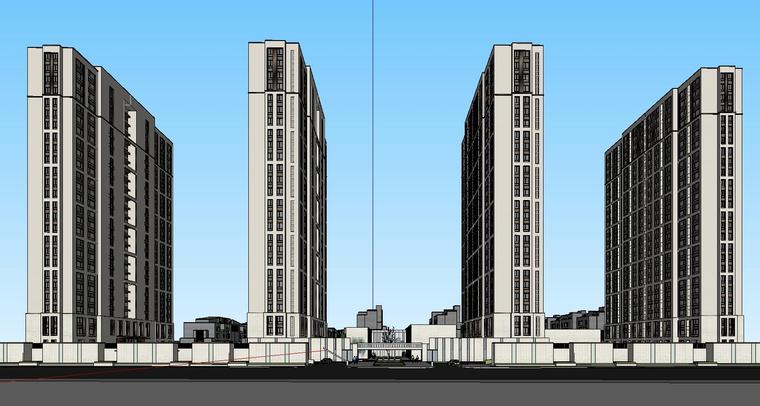 建筑模型住宅资料下载-郑地美景东望住宅整体建筑模型设计