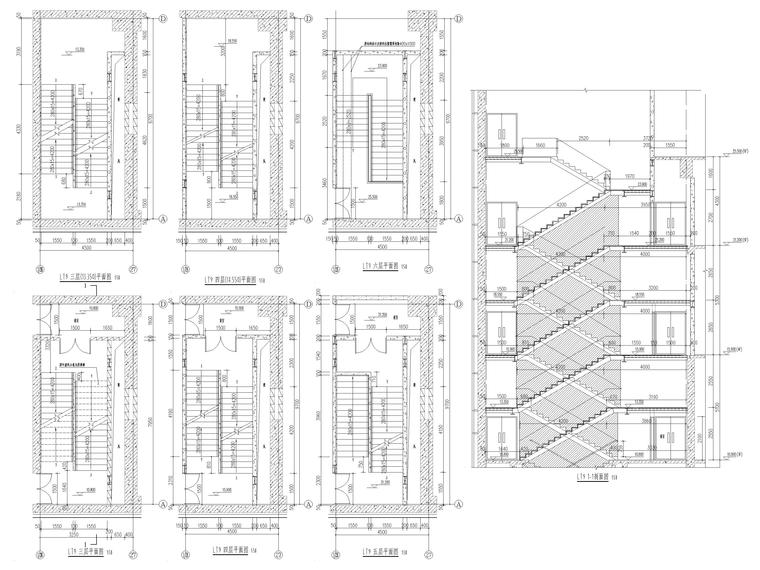 [北京]三里屯通盈中心刚结构商业建筑施工图-楼梯、电梯大样图