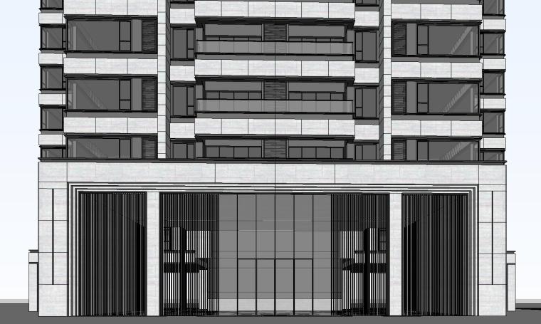 现代高层住宅外观资料下载-重庆某现代高层住宅建筑模型设计