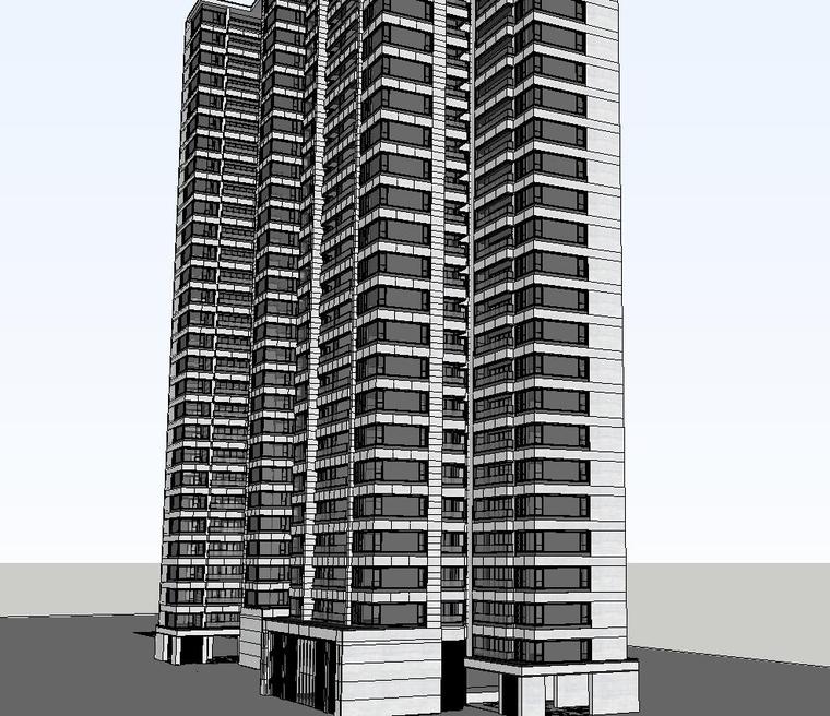 重庆某现代高层住宅建筑模型设计 (6) 重庆某现代高层住宅建筑模型设计 (6)