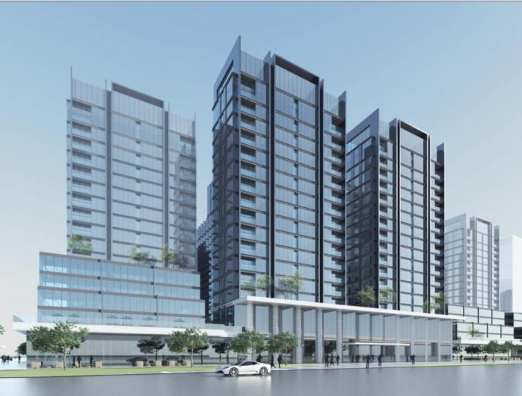 湖南现代公寓资料下载-[湖南]现代风江景平层+公寓+SOHO建筑方案