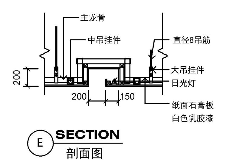 现代简洁特色服装店室内装修施工图设计-剖面图