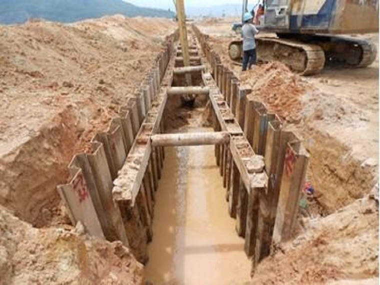 沟槽开挖排水资料下载-管坑开挖沟槽支护施工方案