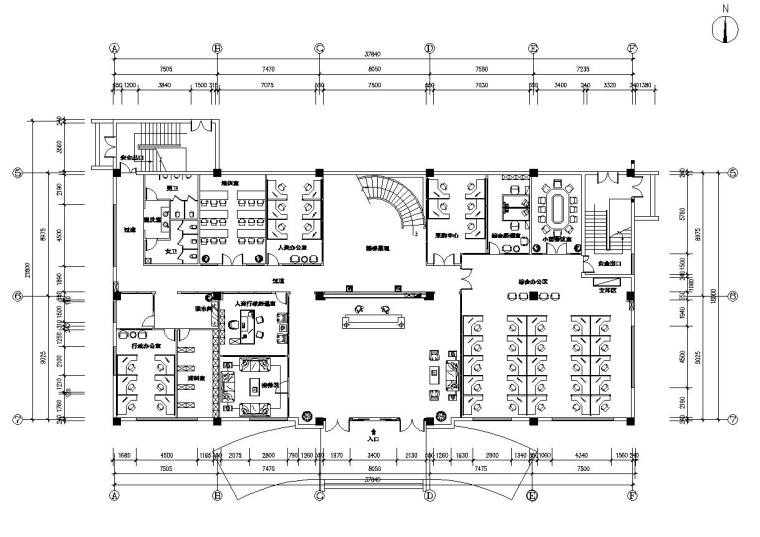 3层现代办公楼施工图资料下载-三层现代风格办公楼室内装修施工图设计