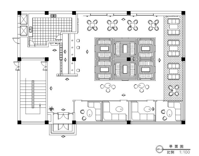 800平室内空间施工图资料下载- 6套咖啡厅室内空间装饰施工图