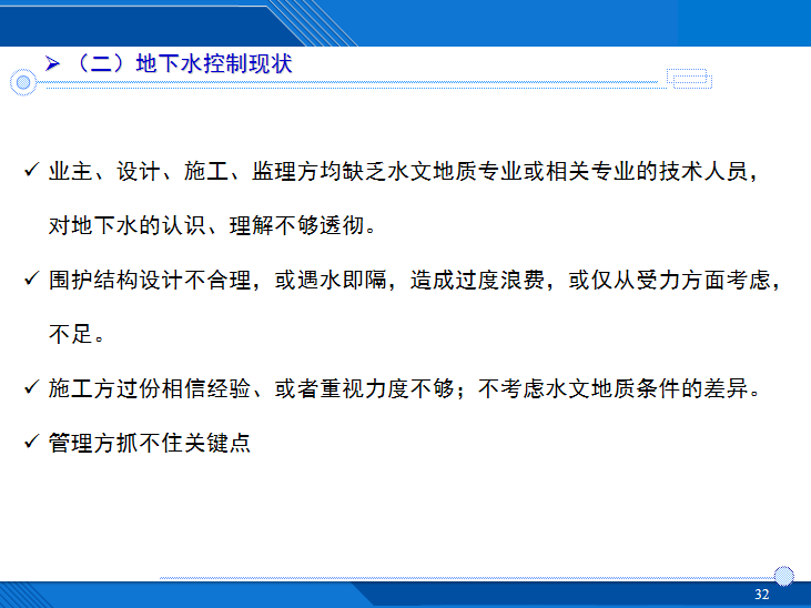 [哈尔滨]车站基坑降水技术及相关案例分析-地下水控制现状