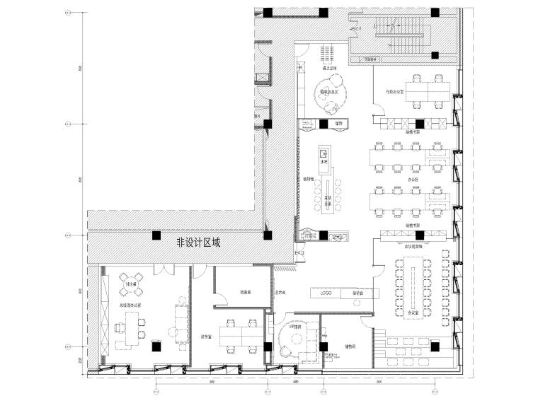 辦公室施工圖辦公室裝修效果圖開敞辦公區施工圖辦公空間設計