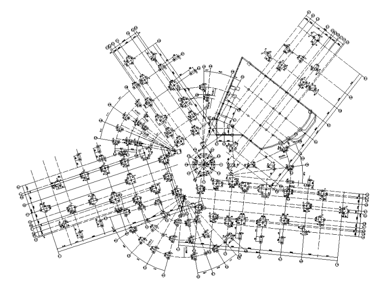6层科技馆结构施工图资料下载-2层框架+钢桁架+网壳结构科技馆全套施工图
