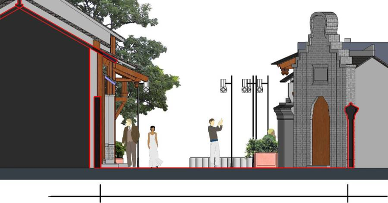 历史街道剖面图