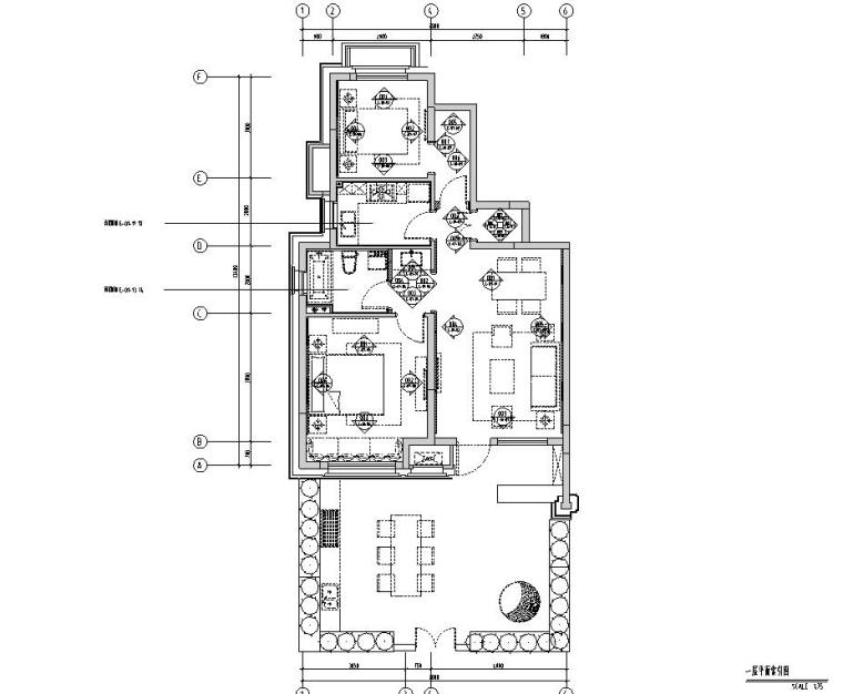 120型住宅户型cad资料下载-美式风格住宅户型CAD施工图设计