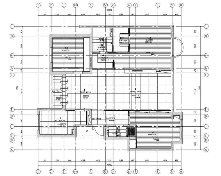 厦门住宅现代文本资料下载-福建厦门现代风格107㎡3室2厅2卫施工图设计