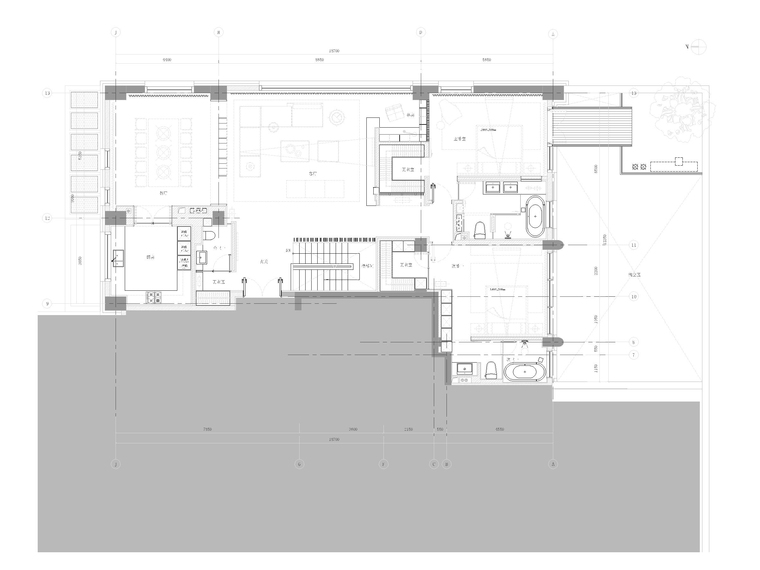 三居现代家装样板房资料下载-[北京]261㎡现代叠层三居室样板房施工图