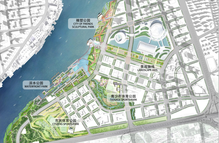 滨江生态艺术公园绿地    总平面图