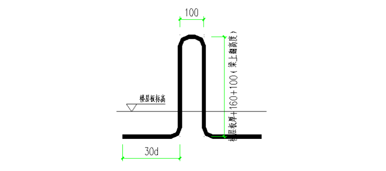 36层框架核心筒商务楼外防护脚手架施工方案-04 预埋U型环大样图