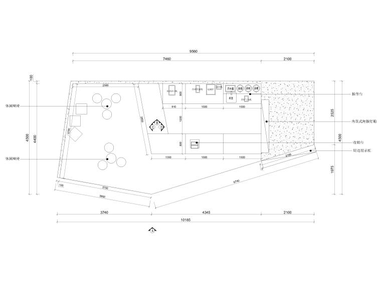 奶茶店室内CAD施工图资料下载-30㎡柠乐奶茶标准店装修设计施工图+效果图