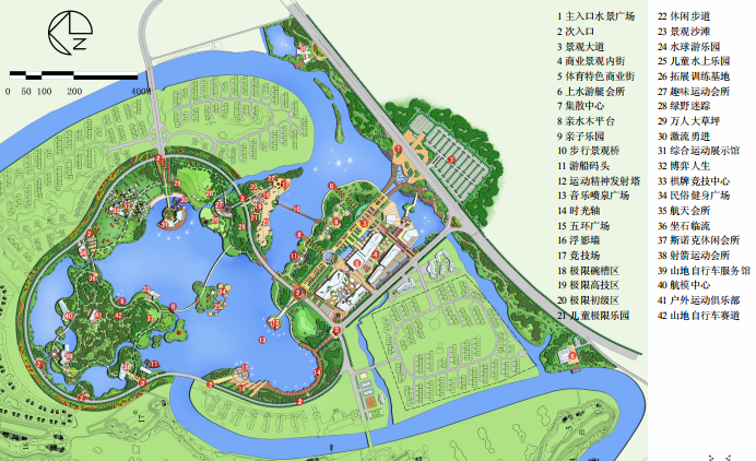 [江苏]盐城大洋湾环状滨水生态运动公园-总平面图