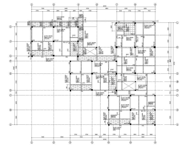 三层配筋图资料下载-某三层幼儿园混凝土框架结构施工图CAD