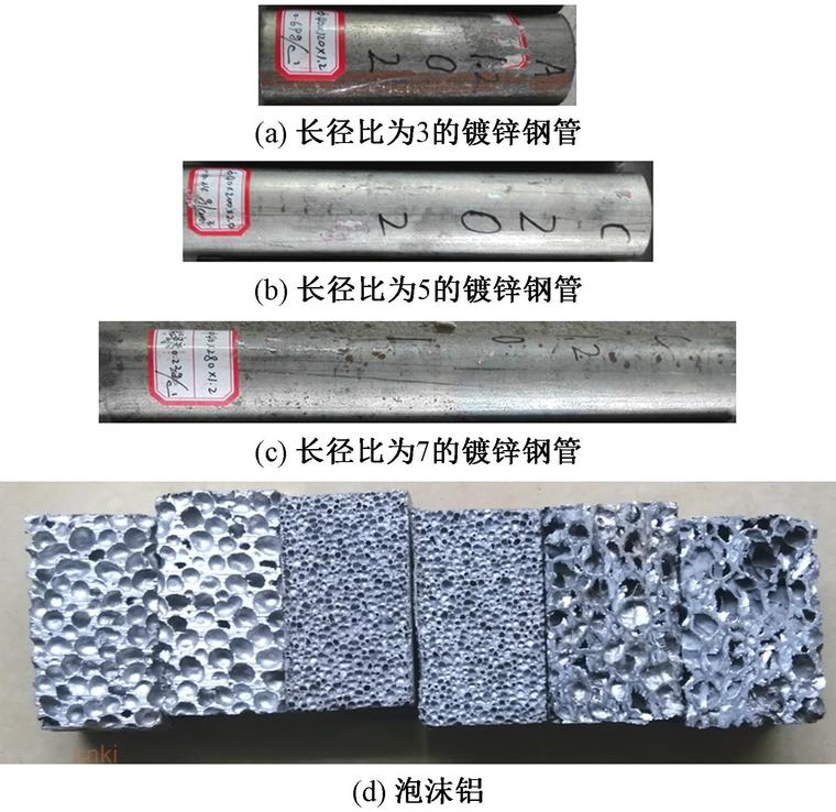 镀锌钢管的施工工艺资料下载-高温后圆形泡沫铝填充镀锌钢管压缩性能研究