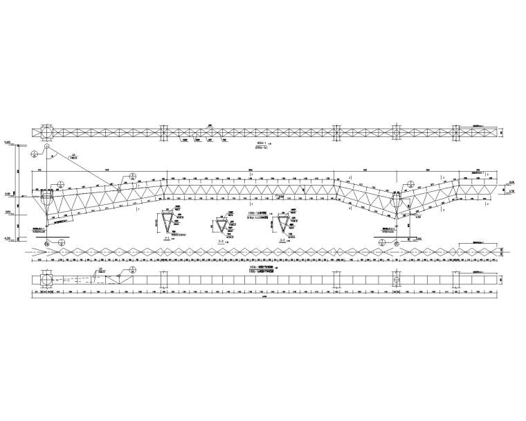 钢结构桁架大样资料下载-某铁路站台钢结构雨棚桁架结构施工图CAD