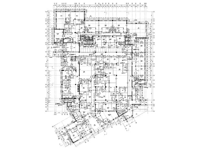 [拉萨]五星级多层假日酒店建筑设计施工图-主楼一层平面图