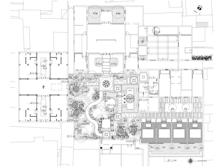 [浙江]南浔知名江南民宿酒店景观cad施工图-种植平面图