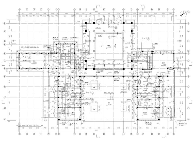 [拉萨]五星级多层假日酒店建筑设计施工图-spa楼一层平面图