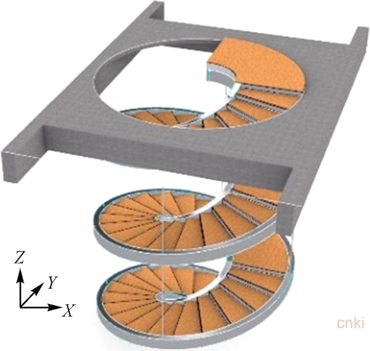 建筑su结构分析资料下载-外围悬挂的钢结构螺旋楼梯分析与设计