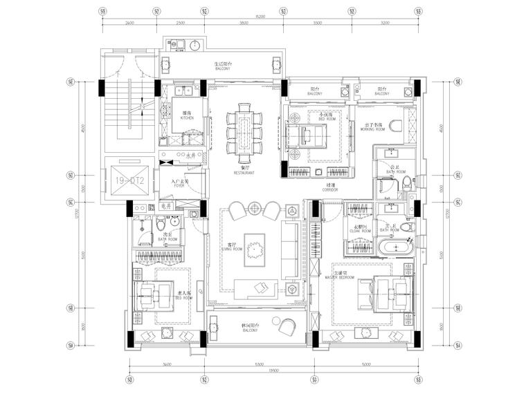 样板房机电资料下载-[深圳]190㎡现代三居家装样板房设计施工图