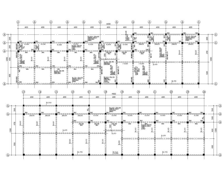 三层管理用房施工专项方案资料下载-三层办公管理用房混凝土结构施工图CAD