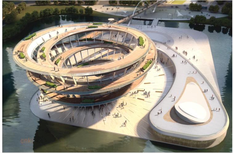 长沙梅溪湖文化中心资料下载-长沙梅溪湖城市岛倒锥体螺旋结构设计