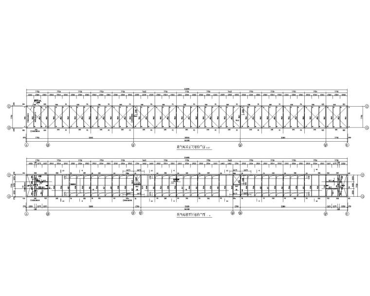 景观钢结构桥施工图资料下载-钢结构廊桥连廊施工图CAD