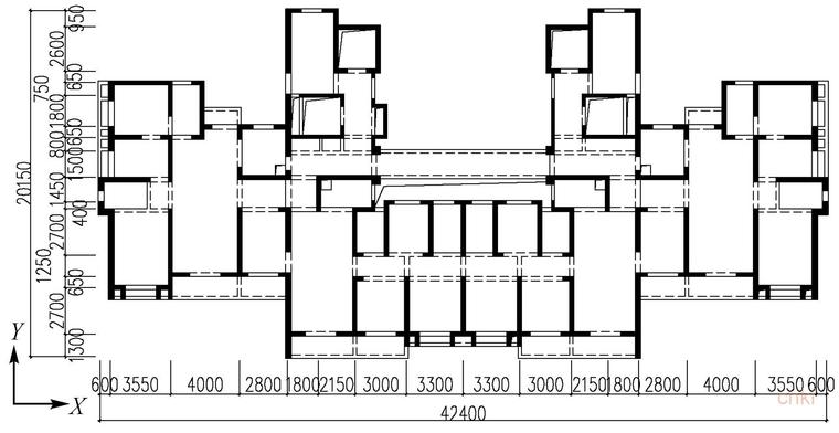 典型塔楼(a11)标准层结构平面图