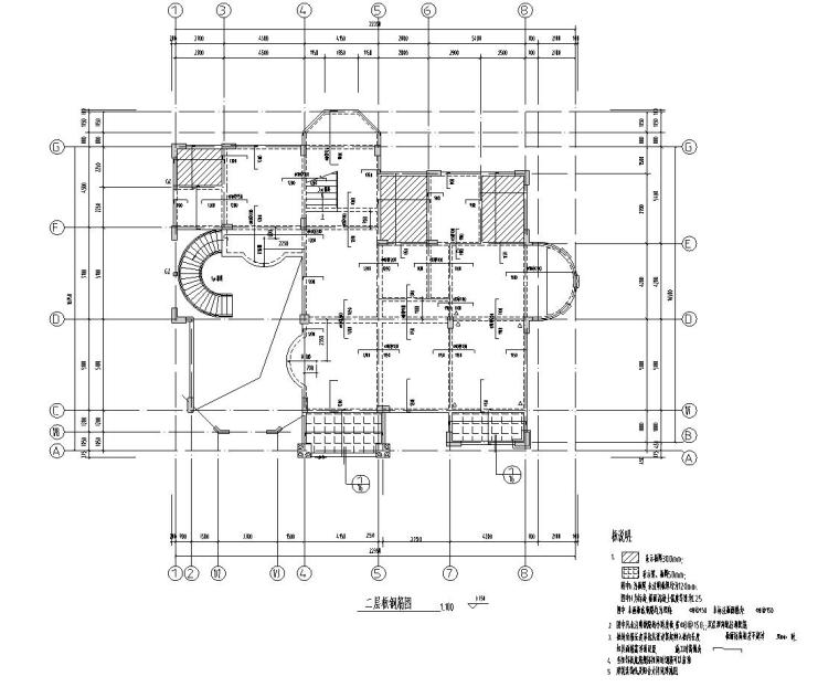 高端施工图纸资料下载-高端三层别墅混凝土框架结构施工图CAD