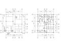 二层新农村住宅框架结构施工图CAD