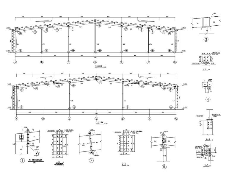 108x51m钢结构门式钢架厂房施工图CAD-钢结构施工图-筑龙结构设计论坛