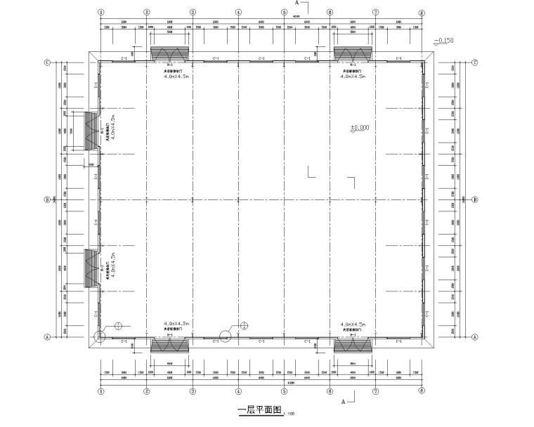 18米跨度门钢资料下载-18米双跨钢结构厂房结构施工图CAD含建筑图