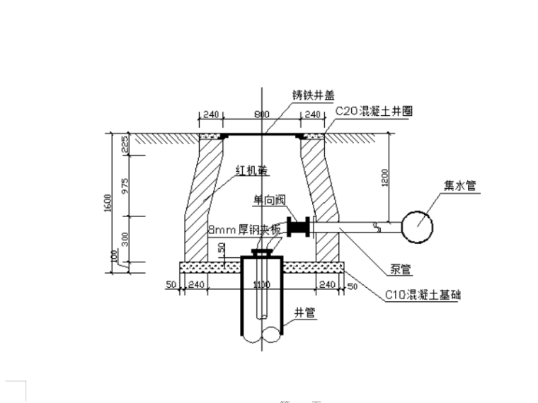 [北京]地铁深基坑工程安全专项施工方案-暗埋式井口剖面示意图