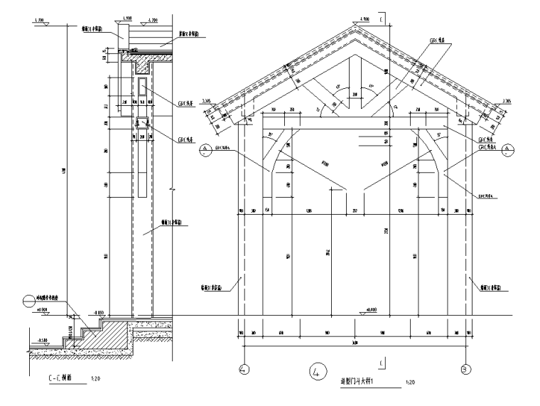 建筑柱大样资料下载-异形柱框架结构别墅节点大样图（CAD）