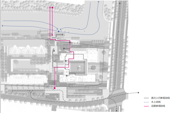 [上海]某知名亲水休闲住宅展示区景观设计-人行动线分析
