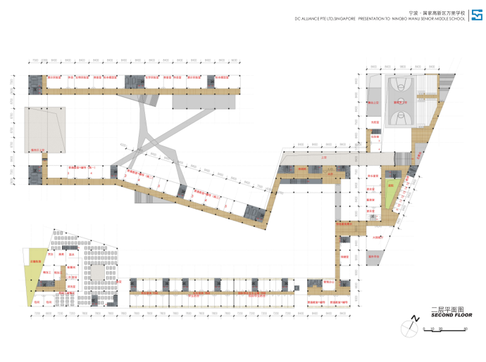 宁波万里国际学校新校区规划建筑设计方案-二层平面图