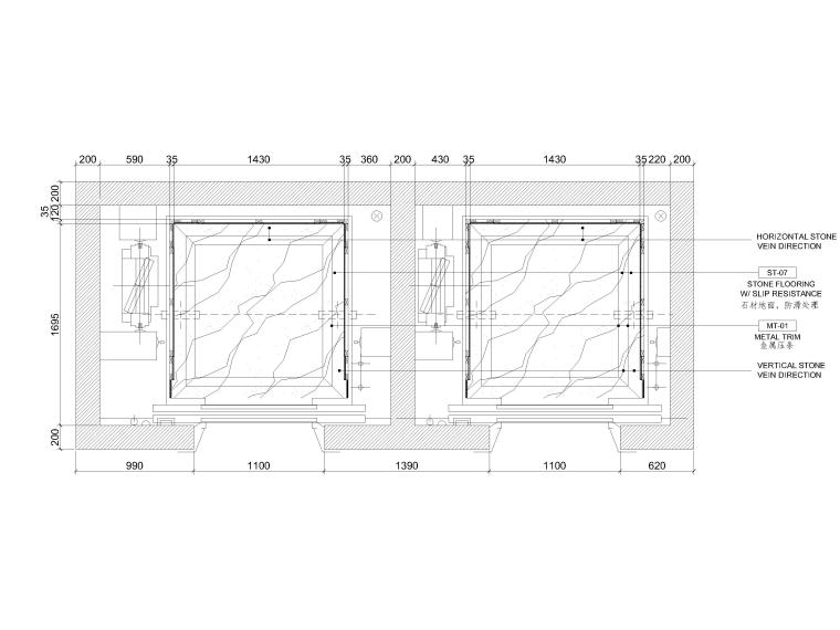 室内电梯施工图资料下载-[海南]三亚四套住宅楼电梯厅装修设计施工图