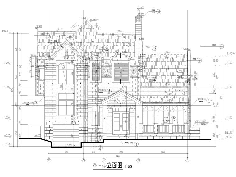 框架坡屋面施工资料下载-3层异形柱框架结构坡屋面别墅全套施工图