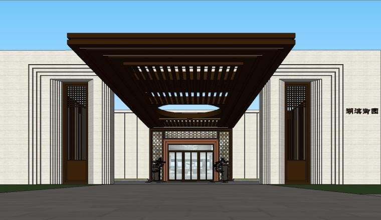 古典景园设计案例资料下载-新古典湖滨御园入口泛大堂模型设计