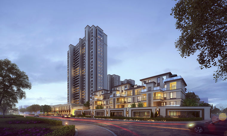 叠墅住宅组团设计资料下载-[江苏] 知名企业洋房叠墅建筑模型设计