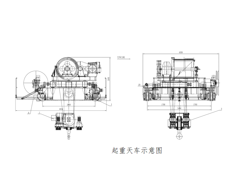 桥式天车的结构图图片图片