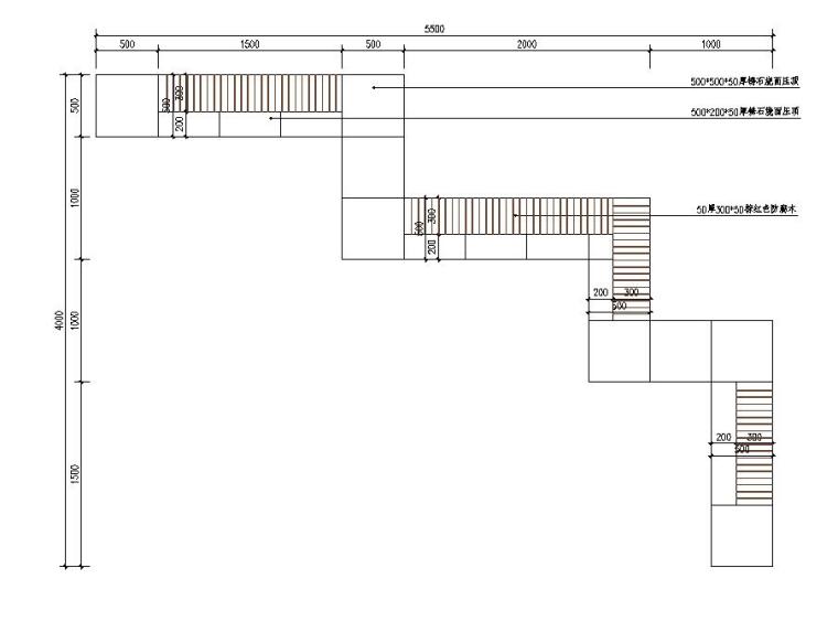 防腐木长廊设计图资料下载-三亚石材+防腐木坐凳详图设计